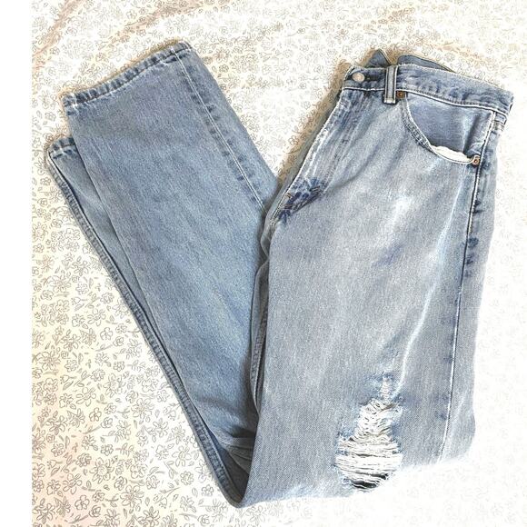 Levi’s 505 Jeans Men’s 34x32 Light Wash Distressed - Picture 1 of 10